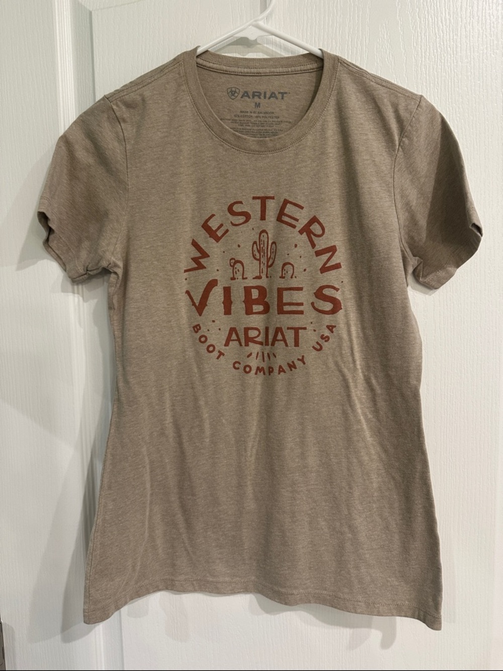 Ariat Tan Tee with Western Vibes Logo